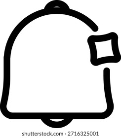 Icono de contorno de una campana de notificación
