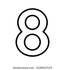 Outline icon of the number eight, representing numerals or sequence.