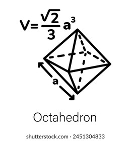 Here’s an outline icon of octahedron
