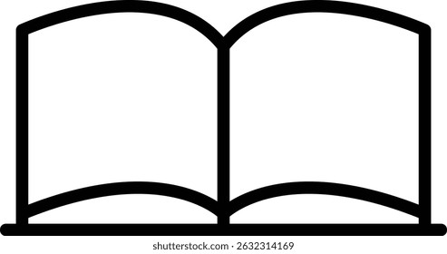 Outline icon of an open book representing reading and knowledge