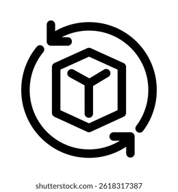 outline icon of a package or delivery