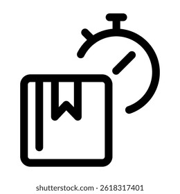 outline icon of a package or delivery