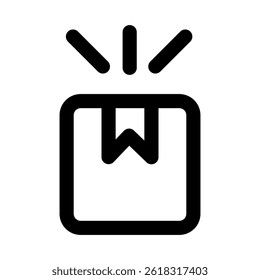 outline icon of a package or delivery