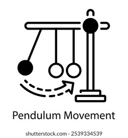 Un icono de contorno del movimiento del péndulo 