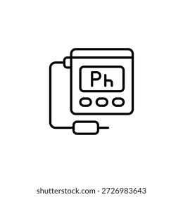 Icono De Esquema De Un Medidor De Ph Para Mediciones Ácidas Alcalinas