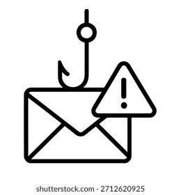 Icono de esquema para una advertencia de ataque de phishing