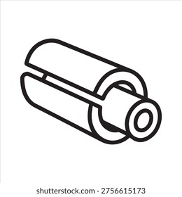 Outline icon of pipe insulation.