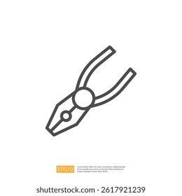 Outline Icon of Pliers Tool for Home Renovation and Repair Graphic Design