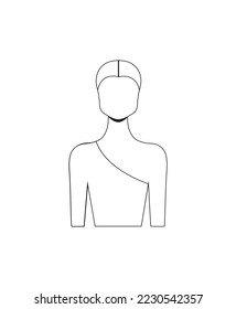 Outline Icon Portrait of Woman Neckline Outline Illustration Silhouette Woman Neckline Symbol Model Portrait Linear Female Dress Neckline Style Line Icon neck line on woman mannequin