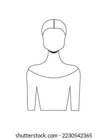 Outline Icon Portrait of Woman Neckline Outline Illustration Silhouette Woman Neckline Symbol Model Portrait Linear Female Dress Neckline Style Line Icon neck line on woman mannequin