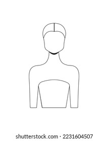 Outline Icon Portrait of Woman Neckline Outline Illustration Silhouette Woman Neckline Symbol Model Portrait Linear Female Dress Neckline Style Line Icon neck line on woman mannequin