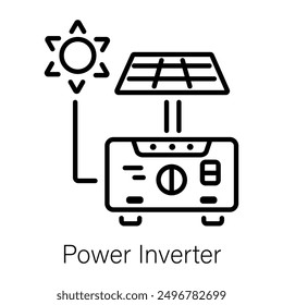 An outline icon of power inverter 