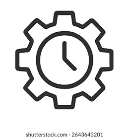 Outline Icon: Productivity and Efficiency - Stopwatch Timer Vector Symbol
