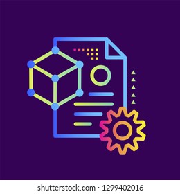 Outline icon Project file. 3D Printing, modeling. Suitable for presentation, mobile apps, website, interfaces and print