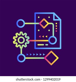 Outline icon Project processing. 3D Printing, modeling. Suitable for presentation, mobile apps, website, interfaces and print