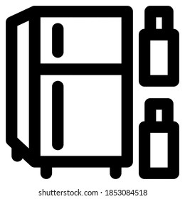 Umrisssymbol des Kühlers, geeignet für einen Teil des Hauses oder des Haussymbol-Sets