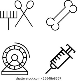 Outline icon related to animal welfare. Linear icon collection. Editable stroke. Vector illustration. Icon Doodle black and white related to Dog's and animal with transparent background.