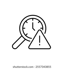 Outline icon related to deadline. Linear icon. Vector illustration.