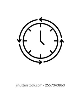 Outline icon related to deadline. Linear icon. Vector illustration.