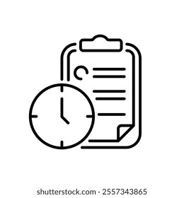 Outline icon related to deadline. Linear icon. Vector illustration.