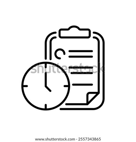 Outline icon related to deadline. Linear icon. Vector illustration.