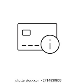 Outline icon representing details or information about a credit card.