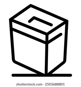 Outline icon representing a donation box, symbolizing charity, generosity, and support