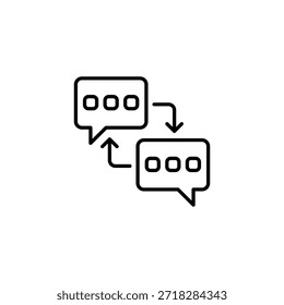 Outline Icon Representing Message Exchange Conversation