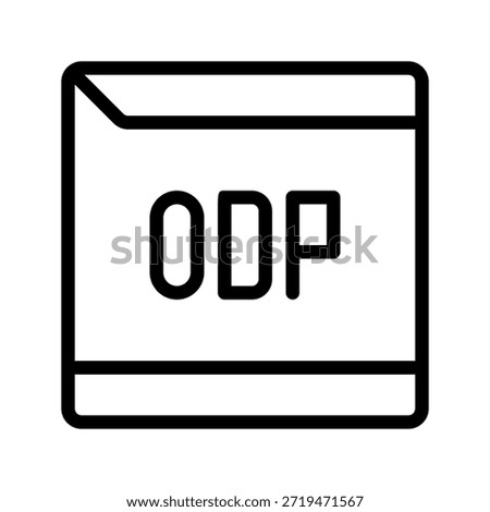 Outline icon representing ODP OpenDocument presentation format for office presentations.