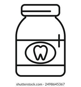 Outline icon representing tooth powder, suggesting a natural approach to dental care