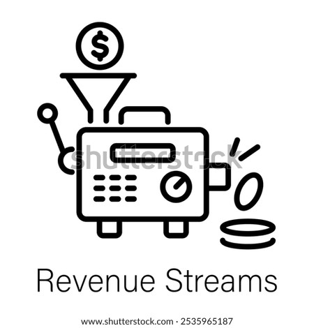 An outline icon of revenue streams