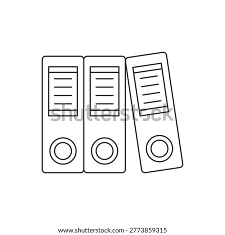 Outline icon of ring binders for workspace document and file management