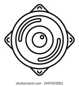 Icono de contorno de una grabación de cámara de Web Video redondo