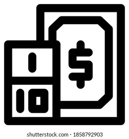 Outline icon of a Salary, suitable for a part of the office icon set