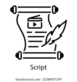 Um ícone de estrutura de tópicos de escrita de script 