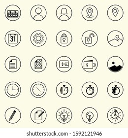 outline icon set design for template