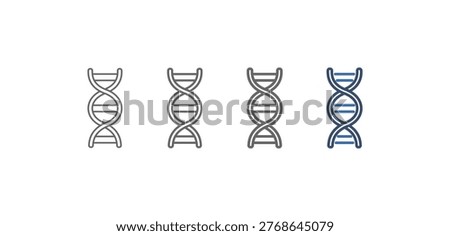
outline icon set dna strand with dna strand design