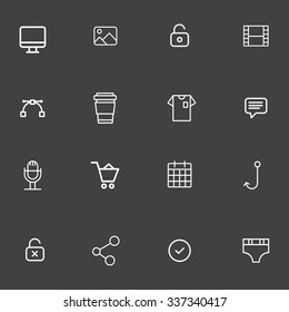 outline icon set for graphic design vector illustration eps 10