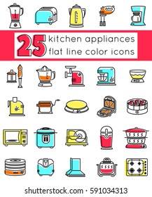 Outline icon set kitchen technique. Line and flat style icon. Vector sign.