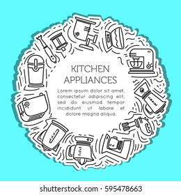 Outline icon set of kitchen technique. Electrical technique, household technique for the kitchen. Icon with elements for mobile concepts and web apps. Line and flat style icon. Vector sign.