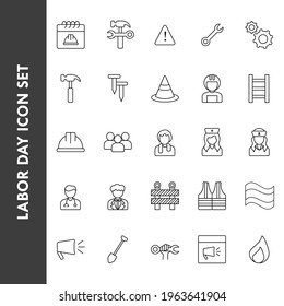 Outline icon set for Labor Day