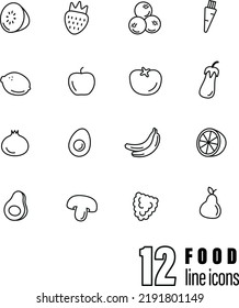 outline icon set line art style