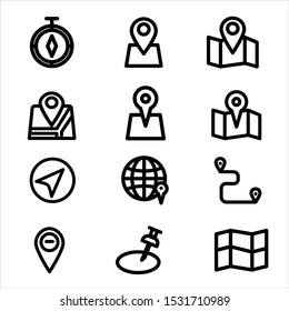  Outline Icon Set Of Location