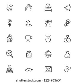 Outline Icon Set - Love and Wedding