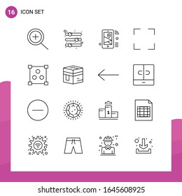 Outline Icon set. Pack of 16 Line Icons isolated on White Background for responsive Website Design Print and Mobile Applications.