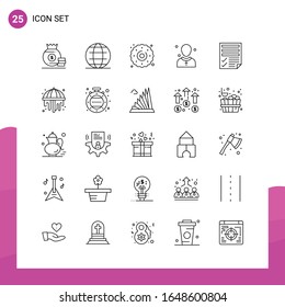 Outline Icon set. Pack of 25 Line Icons isolated on White Background for responsive Website Design Print and Mobile Applications.