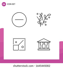 Outline Icon set. Pack of 4 Line Icons isolated on White Background for responsive Website Design Print and Mobile Applications.