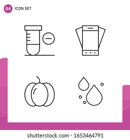 Outline Icon set. Pack of 4 Line Icons isolated on White Background for responsive Website Design Print and Mobile Applications.