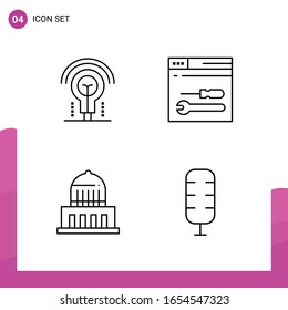 Rahmensymbolsatz. Paket mit 4 Line Icons einzeln auf weißem Hintergrund für reaktionsfähiges Website Design Print und Mobile Anwendungen.