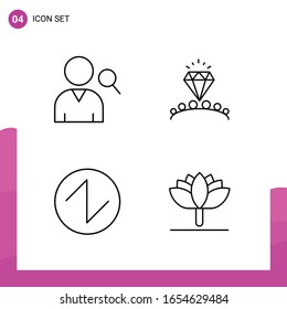Outline Icon set. Pack of 4 Line Icons isolated on White Background for responsive Website Design Print and Mobile Applications.